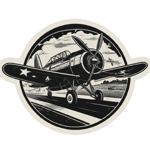 AI Generated Airplane Sticker for a travel journal entry