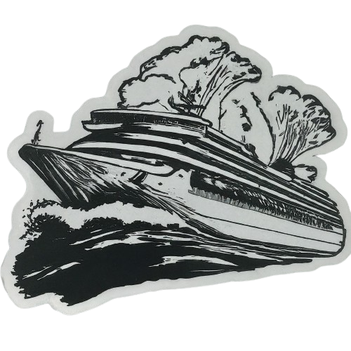 Designing A cruise ship at sea sticker for a travel journal