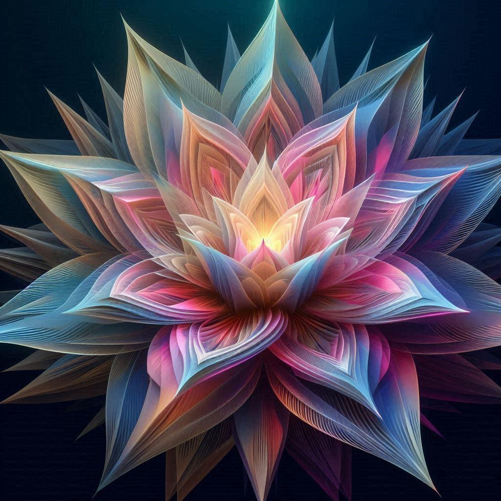 A mandala glows after AI takes a fantastical spin with it