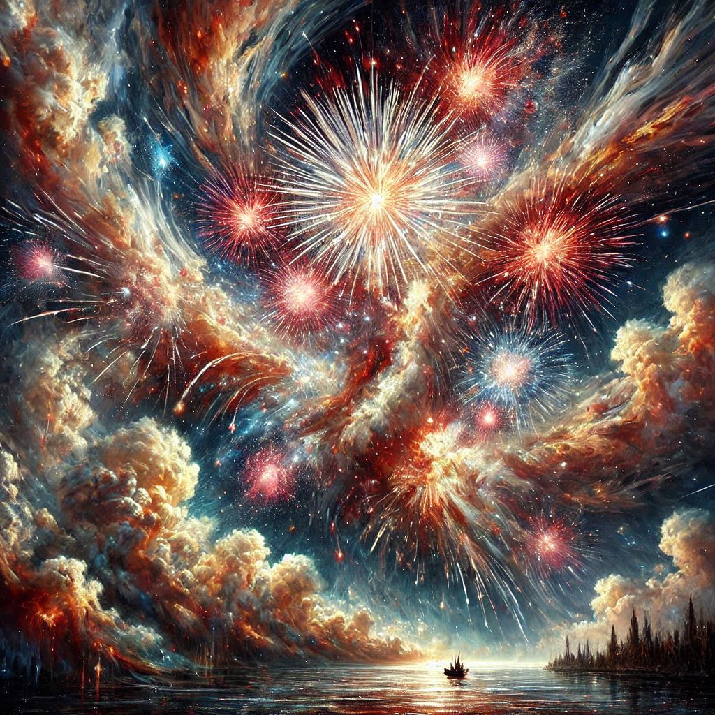 Fireworks become something out of this world when a cosmic element is added