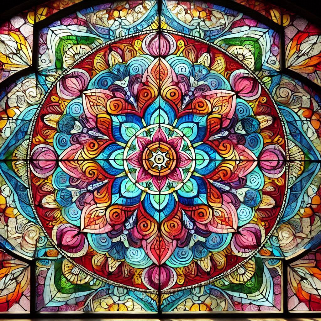 Stained Glass look inspired by a mandala I colored
