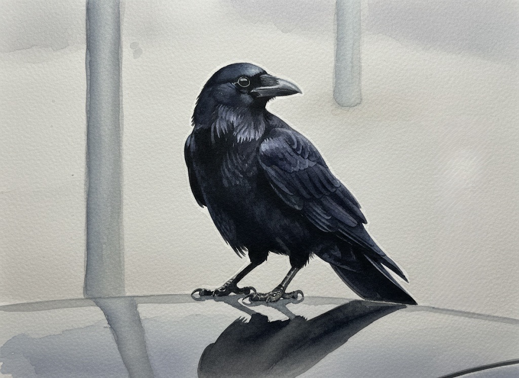 A dynamic watercolor from a photo of a bird using Gemini AI
