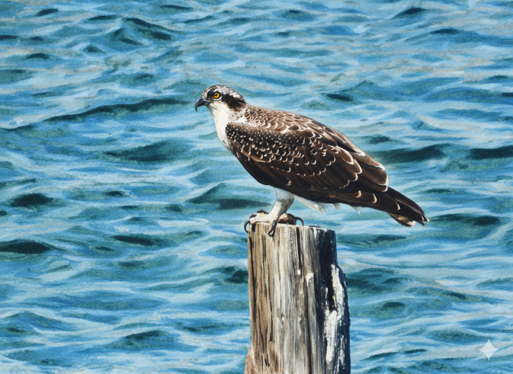 Gemini AI painting of Osprey I photographed in Maine