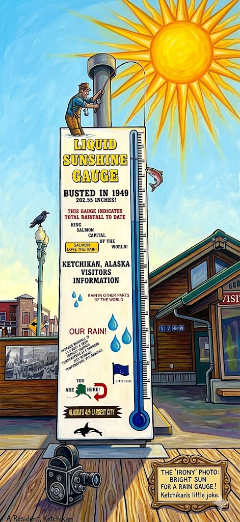 Liquid Sunshine Gauge in Ketchikan, Alaska…